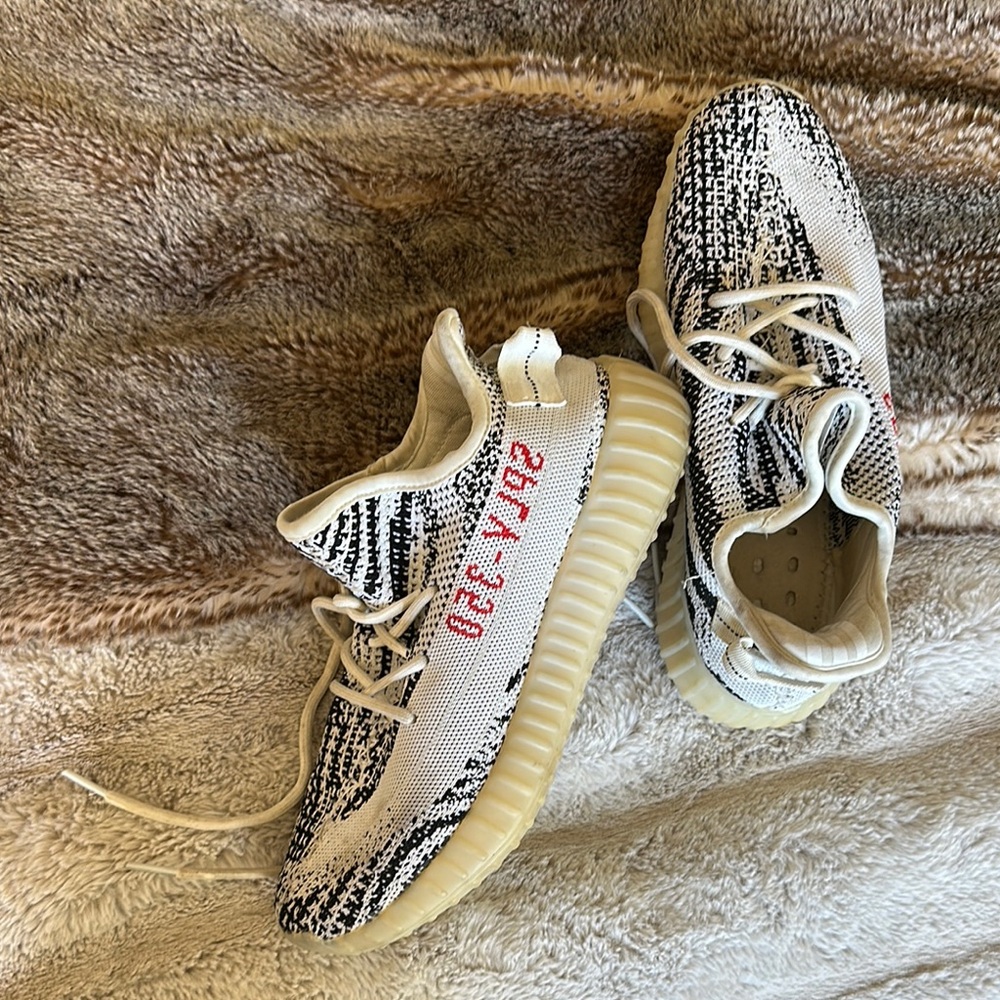 Adidas Yeezy Boost 350 V2 in Black, White, and Red